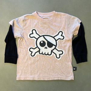 nununu Skull Long Sleeve TShirt size 3-4